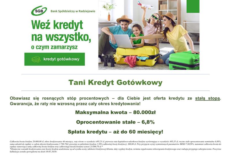 Kredyt gotówkowy na dowolny cel