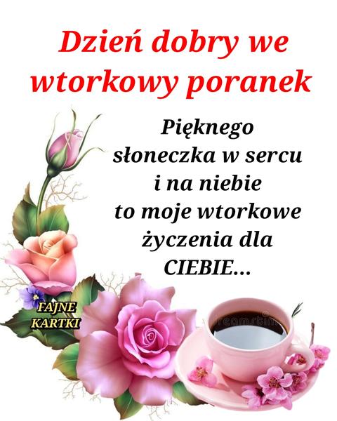 Życzenia na wtorek